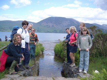 Group at lakeside